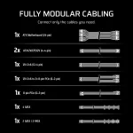Corsair RMe Series RM1000e White 1000W, 80 Plus Gold, Модулно, PCIe 5.1, ATX 3.1 Захранване за компютър