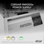 Corsair RMe Series RM1000e White 1000W, 80 Plus Gold, Модулно, PCIe 5.1, ATX 3.1 Захранване за компютър