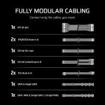 Corsair RMe Series RM1000e White 1000W, 80 Plus Gold, Модулно, PCIe 5.1, ATX 3.1 Захранване за компютър