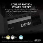 Corsair RMe Series RM1000e 1000W, 80 Plus Gold, Модулно, PCIe Gen 5.1, ATX 3.1 Захранване за компютър