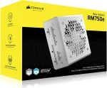 Corsair RMe Series RM750e White 750W, 80 Plus Gold, Модулно, Dual-Color PCIe Gen 5.1, ATX 3.1 Захранване за компютър