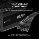 Corsair RMe Series RM1000e 1000W, 80 Plus Gold, Модулно, PCIe Gen 5.1, ATX 3.1 Захранване за компютър