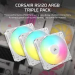 Corsair RS120-R 120mm ARGB White Reverse Комплект вентилатори (3 броя)