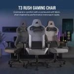 Corsair T3 Rush Fabric 2023 Charocal Ергономичен геймърски стол
