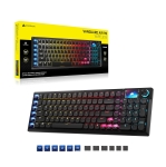 Corsair VANGUARD AIR 99 WIRELESS White Геймърска безжична нископрофилна оптично-механична клавиатура с Corsair OPX Low Profile суичове