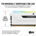 Corsair Vengeance RGB PRO SL White 32GB (2x16) DDR4 3600 CL18 Рам памет