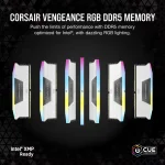 Corsair VENGEANCE RGB White 32GB (2x16), DDR5, 6000 MHz, CL36, AMD EXPO & Intel XMP Рам памет