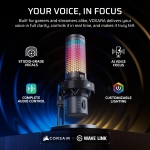 Corsair VOXARA Black RGB USB Кондензаторен геймърски микрофон