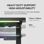 COUGAR E-Ares 120 RGB Black Геймърско бюро с електрически регулируема височина