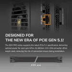 Cougar GEX PRO 750 750W, 80 Plus Gold, Модулно, PCIe 5.1, ATX 3.1 Захранване за компютър