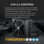 Cougar GR 750 750W, 80 Plus Gold, Напълно модулно, PCIe Gen 5.1, ATX 3.1 Захранване за компютър