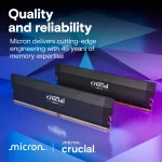 Crucial Pro Overclocking Black 32GB (2x16), DDR5, 6000 MHz, CL36, AMD EXPO & Intel XMP Рам памет