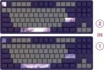 Dark Project DPO87 Violet Horizons RGB TKL Hot Swappable Геймърска механична клавиатура с G3MS Sapphire суичове