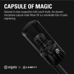 Elgato Wave DX Black Динамичен XLR Геймърски микрофон за стрийминг