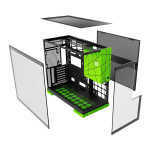 Geometric Future Model 5 Black/Green aRGB Nvidia Style Limited Edition Компютърна кутия