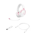 HyperX Cloud III S Wireless White/Pink Геймърски безжични слушалки с микрофон