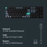 Keychron B36 Deep Black Безжична геймърска клавиатура с мембранни Scissor суичове