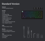 Keychron K2 HE Standart Edition Black QMK/VIA Hot-swappable Безжична геймърска механична клавиатура с Gateron Double-Rail Magnetic Nebula регулируеми суичове