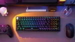 Keychron K4 HE Standard Edition Black QMK/VIA Hot-swappable Безжична геймърска механична клавиатура с Gateron Double-Rail Magnetic Nebula регулируеми суичове