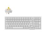 Keychron K4 Pro QMK Full-Size 96% White LED Hot-Swappable Plastic White Безжична геймърска механична клавиатура с Keychron K Pro Banana суичове