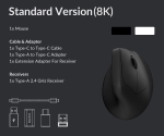 Keychron M5 8K White Вертикална безжична геймърска мишка