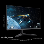KOORUI 27E6QCA 27" VA, 180Hz, 1ms, QHD (2560 x 1440), Adaptive Sync, HDR10, 1500R Извит геймърски монитор