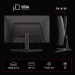 KOORUI 27E6QCA 27" VA, 180Hz, 1ms, QHD (2560 x 1440), Adaptive Sync, HDR10, 1500R Извит геймърски монитор