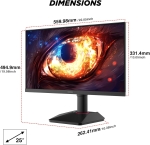 KOORUI G2511E 24.5" IPS, 320Hz, 1ms, Full HD (1920 x 1080), Adaptive Sync, VESA Display HDR400, 95% DCI-P3 Геймърски монитор