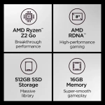 LENOVO Legion Go S Nebula Nocturne AMD Ryzen Z2, 8" WUXGA (1920 x 1200), 120Hz, 16GB DDR5, 512GB SSD, SteamOS Портативна игрова конзола