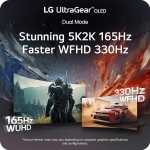 LG UltraGear 45GX950A-B 44.5" OLED, 330Hz / 165Hz, 0.03ms, 21:9 5K2K WUHD (5120 x 2160), AMD FreeSync Premium Pro, VESA DisplayHDR True Black 400. 800R Извит геймърски монитор