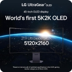 LG UltraGear 45GX950A-B 44.5" OLED, 330Hz / 165Hz, 0.03ms, 21:9 5K2K WUHD (5120 x 2160), AMD FreeSync Premium Pro, VESA DisplayHDR True Black 400. 800R Извит геймърски монитор