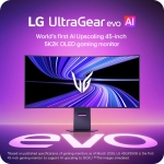 LG UltraGear evo GX9 45GX950B-B 45" OLED, 330Hz / 165Hz Dual Mode, 0.03ms, 5K2K (5120 x 2160), AMD FreeSync Premium Pro, VESA DisplayHDR True Black 400, G-SYNC Compatible, 800R Извит геймърски монитор