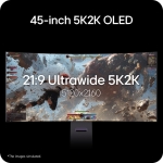 LG UltraGear evo GX9 45GX950B-B 45" OLED, 330Hz / 165Hz Dual Mode, 0.03ms, 5K2K (5120 x 2160), AMD FreeSync Premium Pro, VESA DisplayHDR True Black 400, G-SYNC Compatible, 800R Извит геймърски монитор