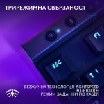 Logitech G515 Lightspeed TKL Black Безжична геймърска нископрофилна механична клавиатура с Low Profile GL Tactile суичове