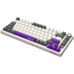 Lorgar KBP7075W White Безжична геймърска механична клавиатура с Lorgar Toxic Purple суичове