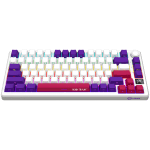 Lorgar KBP7075W White Безжична геймърска механична клавиатура с Lorgar Toxic Purple суичове