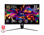 MSI MAG 321CUP 31.5" QD-OLED, 165Hz, 0.03ms, UHD 4K (3840 x 2160), VESA DisplayHDR True Black 400, VESA ClearMR 9000, G-SYNC Compatible, Curved 1800R Извит геймърски монитор