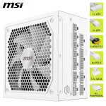 MSI MAG A1000GL PCIE5 WHITE 1000W, 80 Plus Gold, Напълно модулно, PCIe Gen 5.0, ATX 3.1 Захранване за компютър