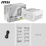 MSI MAG A1000GL PCIE5 WHITE 1000W, 80 Plus Gold, Напълно модулно, PCIe Gen 5.0, ATX 3.1 Захранване за компютър