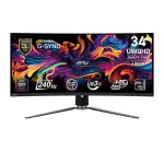 MSI MPG 341CQPX 34.18" QD-OLED, 240Hz, 0.03ms, 21:9 UWQHD (3440 x 1440), VESA DisplayHDR True Black 400, VESA ClearMR 13000, G-SYNC Compatible Curved 1800R Извит геймърски монитор
