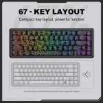 ONIKUMA G67 Black 8K геймърска механична клавиатура с магнитни суичове
