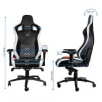 noblechairs EPIC Black/White/Red Геймърски стол от естествена кожа