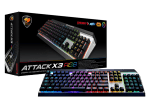 Cougar Attack X3 RGB Геймърска механична клавиатура с Cherry MX Red суичове