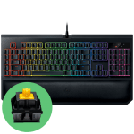 Razer BlackWidow Chroma V2 Геймърска механична клавиатура с жълти Razer суичове