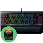 Razer BlackWidow Chroma V2 Геймърска механична клавиатура с оранжеви Razer суичове