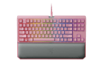 Razer BlackWidow Tournament Edition Chroma V2 Quartz Edition Геймърска механична клавиатура със зелени Razer суичове