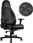 noblechairs ICON Black Геймърски стол от изкуствена кожа 100% Vegan