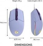 Logitech G102 Lightsync Lilac Геймърска оптична мишка