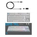 Logitech G915 TKL White Lightspeed Wireless RGB Безжична механична геймърска клавиатура с GL Tactile суичове