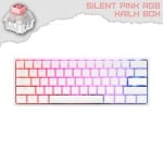 Ducky One 2 Mini V2 Pure White RGB Геймърска механична клавиатура с Kailh BOX Silent Pink суичове